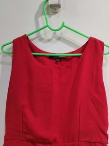 Cherry Red Fit And Flare Dress