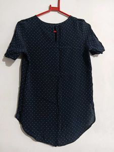 Chic Navy Polka Dot Blouse