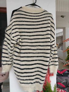 Striped Fuzzy Knit Sweater