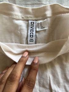 Cream Cropped T-Shirt