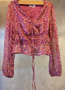 Kibo Floral Chiffon Blouse (S)