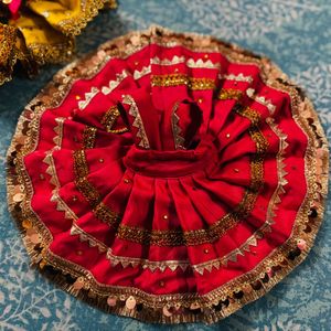 Beautiful Red &amp; Gold laddu Gopal Dress