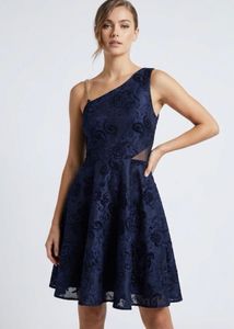 Fixed price lovely blue colour off shoulder dress