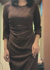 Sparkly mocha brown bodycon dress