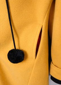 Stylish Yellow Hooded Coat