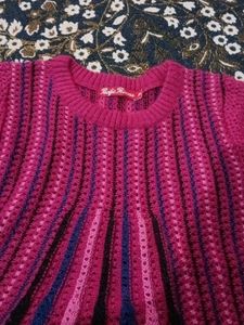 Chic Pink Striped Knit Top