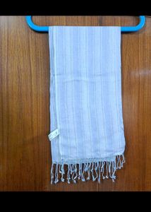 Lightweight Striped Scarf with Tassels