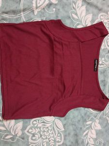 Stylish Ruched Maroon Crop Top
