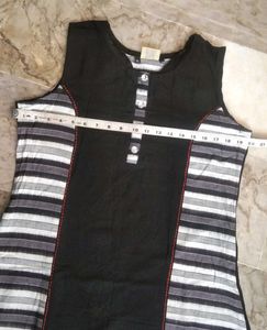 Brand New long black &amp; white cotton kurti