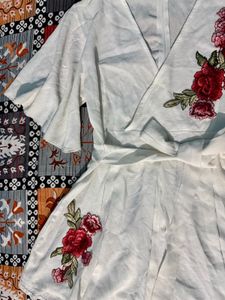 White Floral Romper Dress