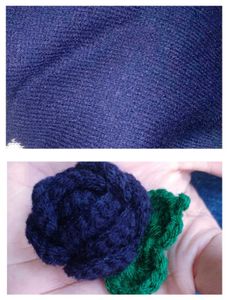 Handmade 10 pink Rose's and 15 navy blue colour Ro