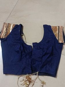 Royal Blue Embellished Saree