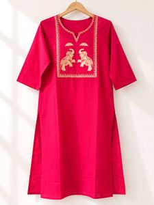 Elegant Pink Embroidered Kurta Set