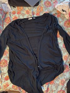 Black Open Front Cardigan