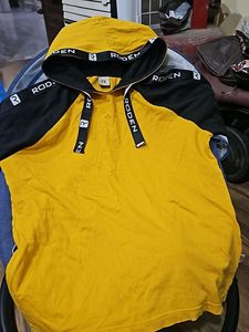 Yellow Hoodie Half Sleeve Tshirt
