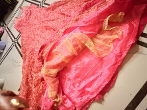 Stunning Coral Embroidered Gown