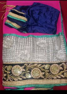Beautiful Embroidered Saree with Blouse