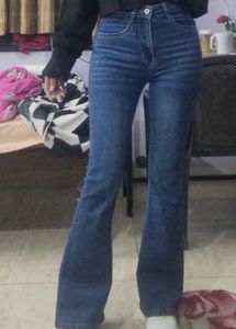Flared Denim Jeans Blue