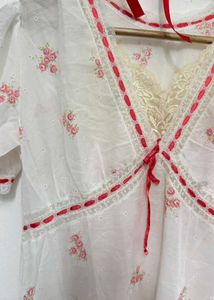 floral coquette vintage lace trim dress