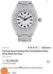 Fastrack Silver Analog Watch