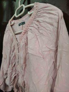 Chic Pink Lace-Up Crop Top