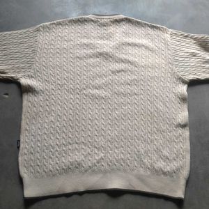 Vintage Cable Knit V-Neck Sweater