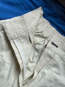 Cream Wide Leg Pants