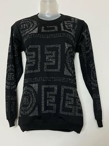 Black Rhinestone Embellished Sweatshirt