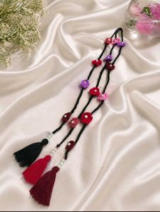 Boho Flower Tassel Hair Ties