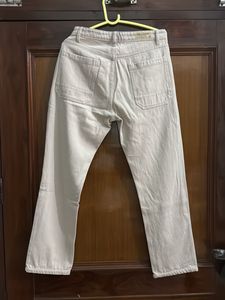 Cream Straight Leg Jeans