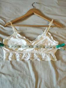 White Lace Trim Bralette