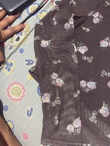 Sheer Floral Long Sleeve Top
