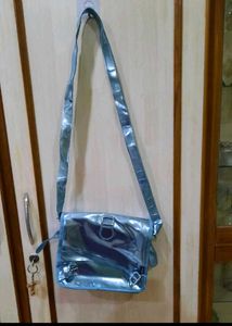 Shiny Blue Crossbody Bag