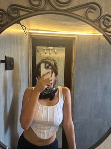 White Corset Tank Top