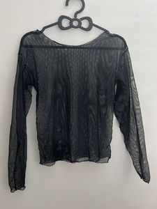 Sheer Black Long Sleeve Top