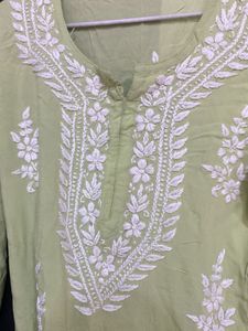 Elegant Lime Green Chikankari Kurta