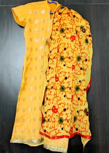 XL Kurta Pant dupatta Set