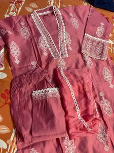 New  Pink white Lace Kurta set