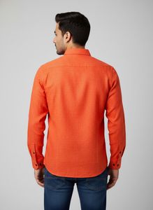 Men's Bright Orange Casual Shirt