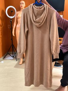 Cozy Knit Hooded Midi Dress