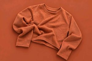 RUST ORANGE TEXTURED CREW NECK SWEATSHIRT