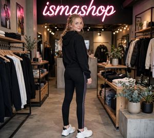 Stylish Black Leggings with Side Stripe