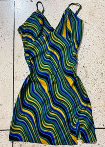 Vibrant Swirl Print Mini Dress