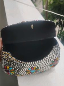 Boho Embellished Clutch with Chain