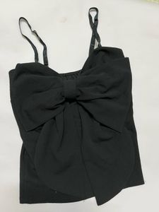 Chic Black Bow Camisole Top