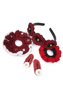 Handmade Crochet Flower Hair Accessories Set