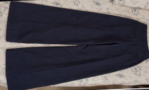 Navy Wide Leg Pleated Trousers