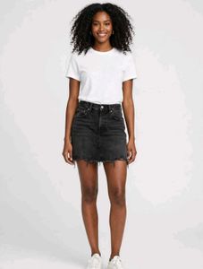 Black Denim Mini Skirt
