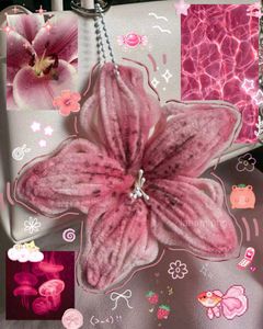 Cute Pink Flower Keychain handmade