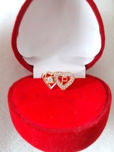 Cute Heart-shaped Ring In Golden Color